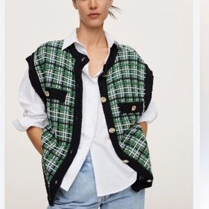 MANGO Women's Tweed Oversize Vest